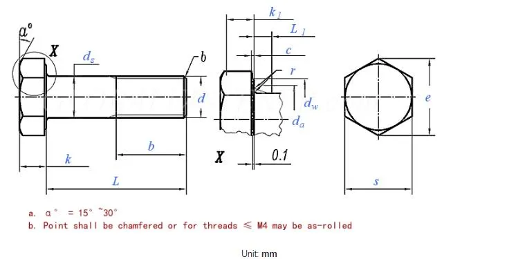 En14399-4 Hv Carbon Steel Hex Bolt M16 - M36