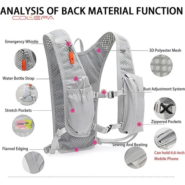 Customized Cycling Running Hiking Nylon Backpack Breathable Bicycle Trail Running Marathon Hydration Pack Sports Vest Bags with LOGO