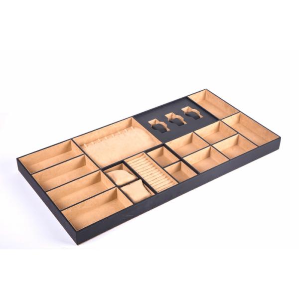 18 compartimientos bandeja de joyas organizador de almacenamiento estilo de lujo ligero