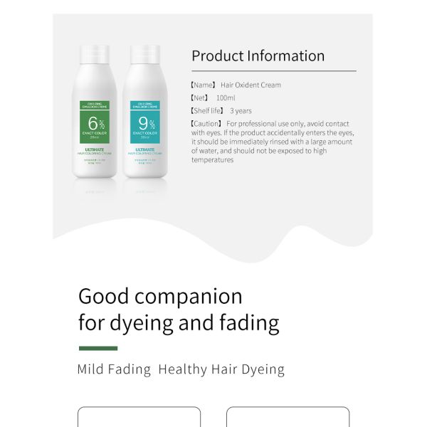 Permanent Oxidant Hair Developer Cream Non Irritating 100ml For Home Dyeing OEM Available
