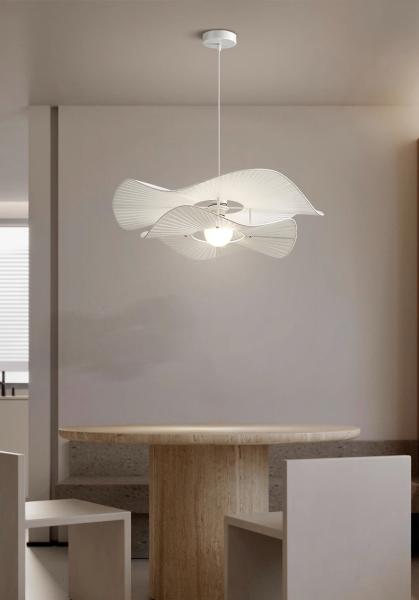 Nordic Cream Style Fabric Led Pendant Lights For Living Room Bedroom Bar Flower Pendant Lamp(WH-AP-590)