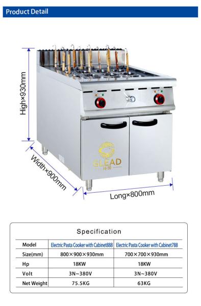 340x550x270 Gas Restaurant Cooking Equipment with 30x2L Capacity and R13/4 Connection