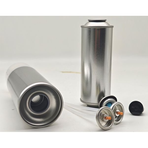 Industrial Chemical Use Round Tinplate Aerosol Can with Glossy Frosted Finish Offset Lithography Printed Pump Sprayer