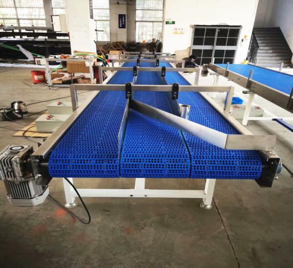 Blue Automated Conveyor Systems With More Lanes For Industry Production Needs