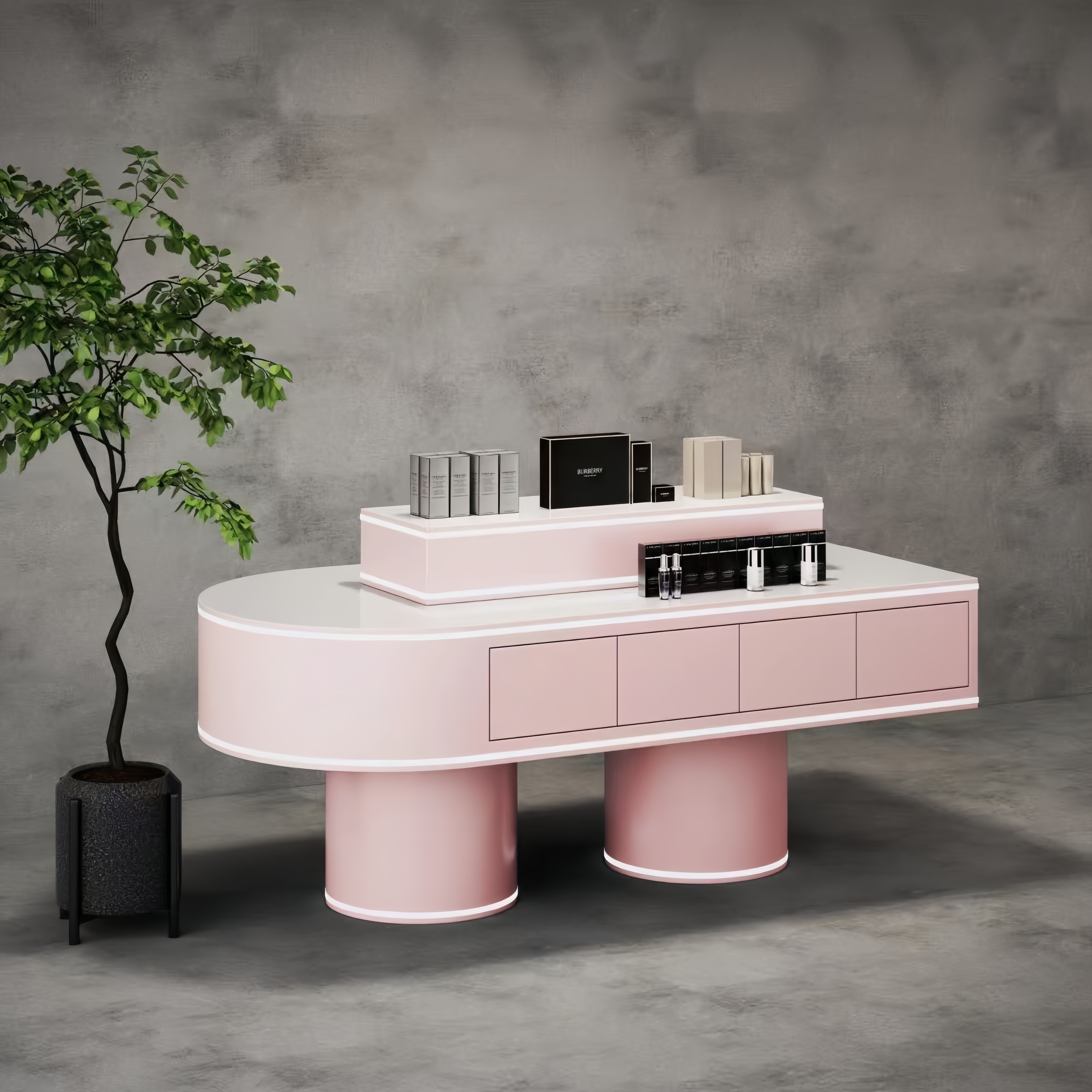 Makeup Display Cabinet, Cosmetic Showcase, Beauty Product Display Counter for Retail Store - Shop Beauty  Furniture