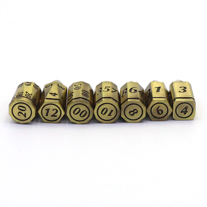 Heavy Duty Zinc Alloy Metal Dice Set with 7 Bullet Shaped DND Dice and Sliding Hidden Case for TRPG Players