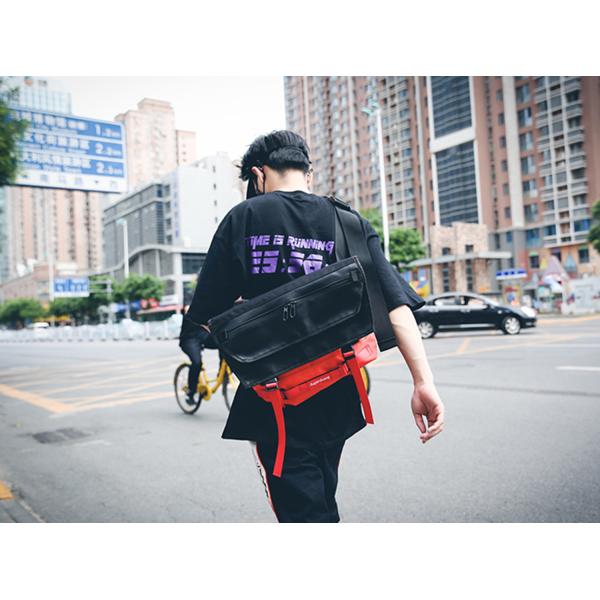 Personality contrast Messenger bag tide cool locomotive shoulder bag new academic style