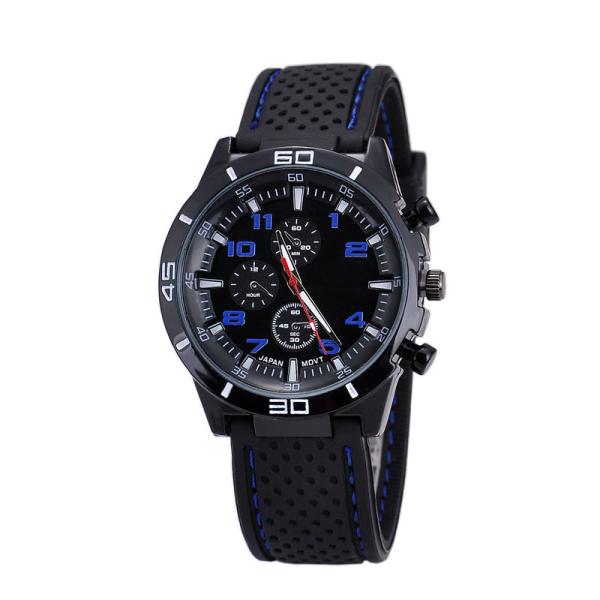 Men's Stainless Steel Caseback Watches ,Men Sports Silicon Watch Wrist Watch ,OEM Multifunction Chrono Quartz Watch