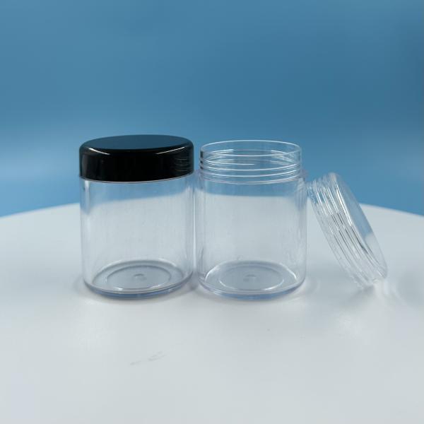 30g Transparent Cream Jar with Black Lid Volume 20ml 30ml 50ml Durable PS Plastic Jar