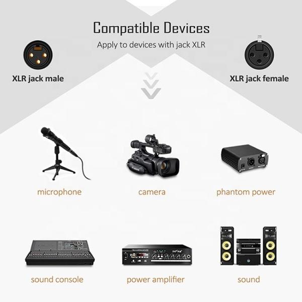 1m 3m 5m 3 connecteur PIN XLR Jack audio mâle à XLR câble DMX femelle