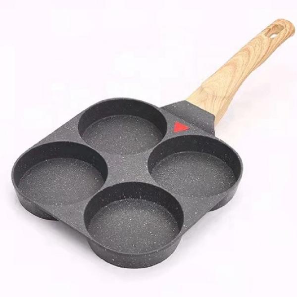 Non-stick Fried Egg Pot Flat-bottomed Frying Pan Kitchen Cooking Pot Omelette Pan 3-hole Medical Stone Frying Pan