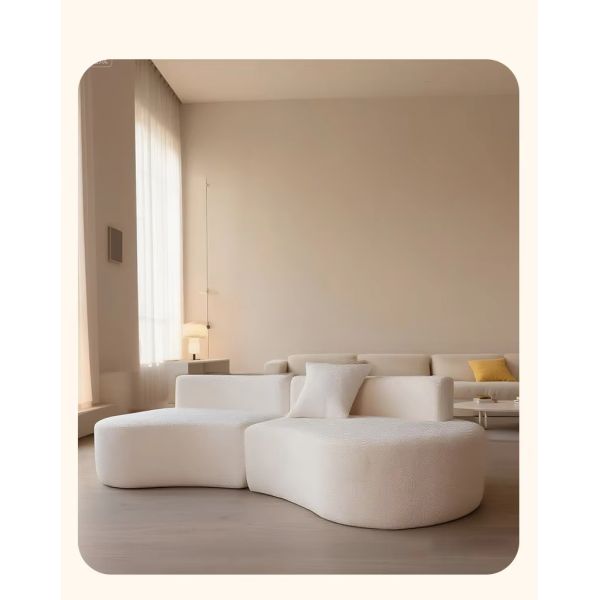 Custom Modern Curved Sectional Sofa Fabric Compressed Sofa Half Moon Design Salon Cozy Upholstered Modular Could Couch