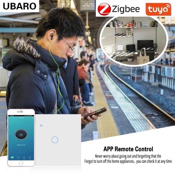Интеллектуальные переключатели Zigbee Золотой ЕС / Великобритания Стандарт 220V Стенные переключатели Контроллер приложений