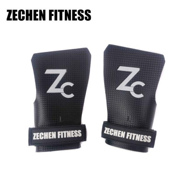 Crossfit Pull Up Hand Grips Black Carbon Fiber Fingerless Palm 2mm Weight Lifting Grip Gloves