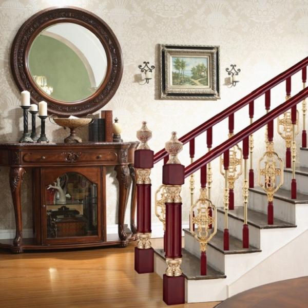Hotel Antique Bronze Balusters Copper Bronze Interior Stair Railing