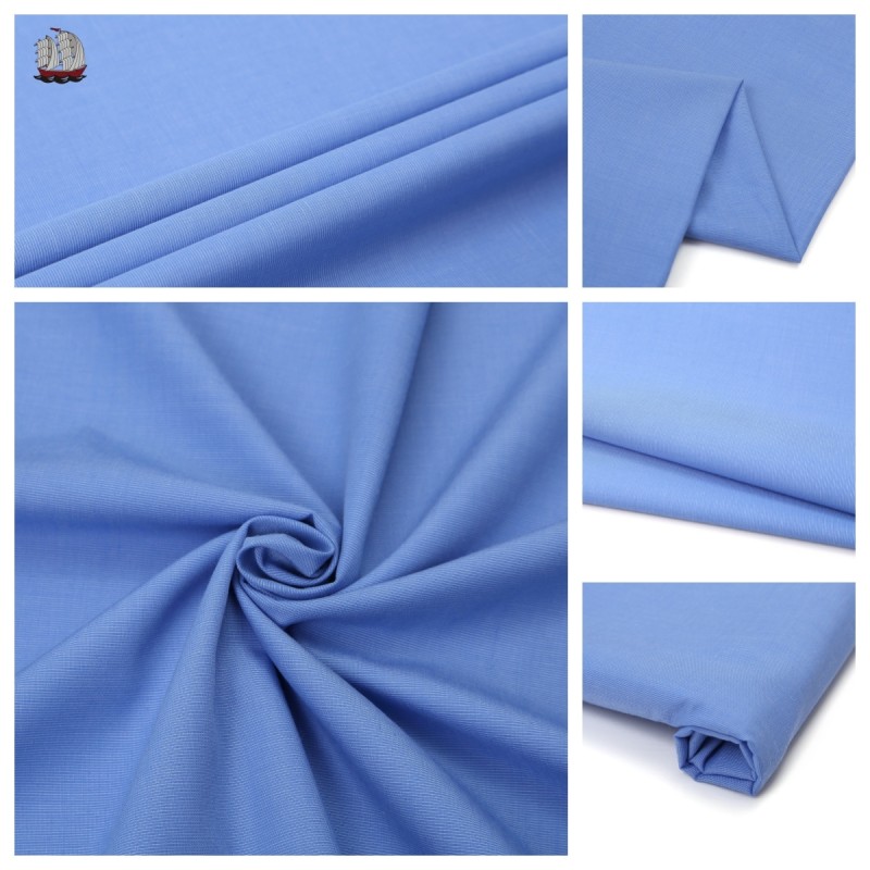 Summer School Uniform Fabric Sanded Twill Sky Blue Pinstripe Suit Fabric