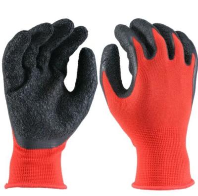 13 Gauge Latex Safety Gloves Polyester Coated Latex Work Gloves