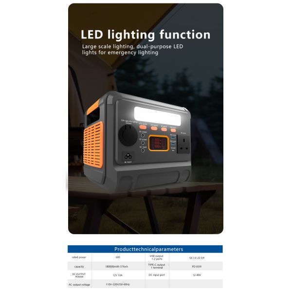 Convenient 600W solar energy generator  Mobile Power Supply For Solar Generator And Energy Storage