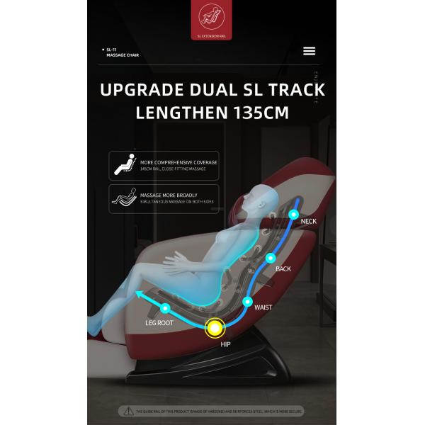 145cm SL Track Massage Chair Body Massager For Chair LED TFT PU ISO9001