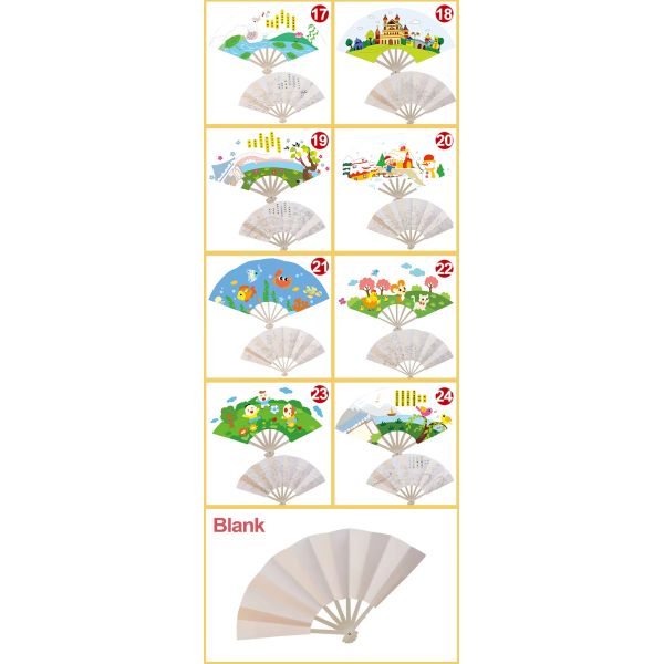 Custom Printed Logo Personalized Paper and Fabric Folding Bamboo Wood Plastic Hand Fan