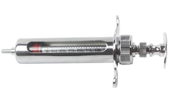Lock Pin Sets 30ml Veterinary Metal Syringe Needle 15cm Pet Health Care