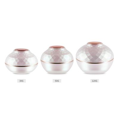 Pearlized Surface Handling Face Cream Jar / Round Acrylic Empty Makeup Jars