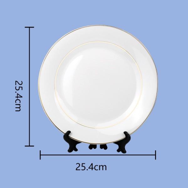 Coated White Sublimation Plates Porcelain Sublimation Ornaments With Golden Edge