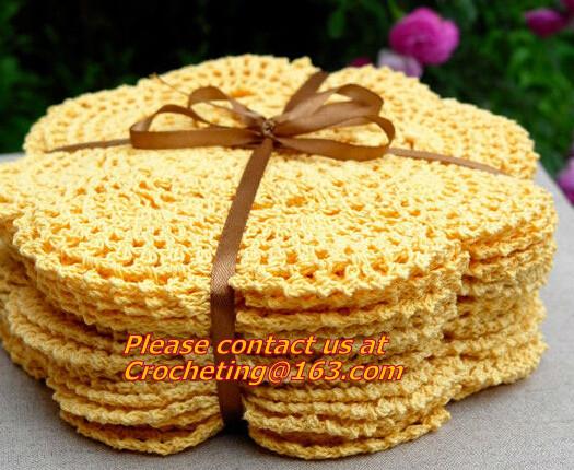 Hand made crochet doily, table cloth, Different styles of different Placemat color custom