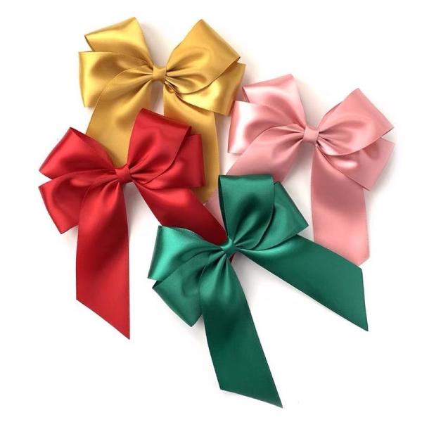 Polyester Occasion Bottle Decoration Pre Tied Satin Gift Ribbon Bow for Gift Box Packaging