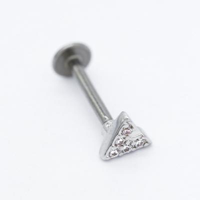V dão forma a Crystal Gems Labret Back Earrings 8mm de aço cirúrgicos