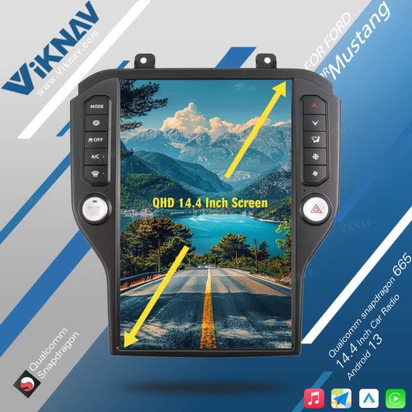Viknav 14.4 Inch Touch Screen Car Radio For Ford Mustang 2015-2022 Multimedia Player Head Unit GPS Nagivation Auto Stereo