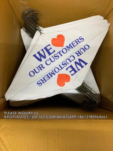 Wire Cape Hangers For Dry Clean We Love Customer Paper Hangers For Cloth, Laundry Store supplies, Dry cleaner