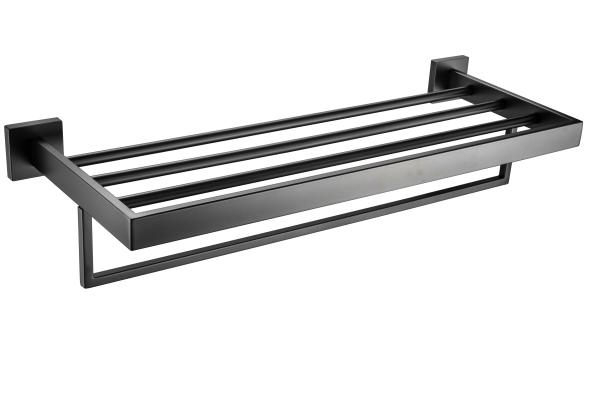 Double towel rack83111B -Square Black&Stainless steel 304&Brush &Bathroom &kitchen&Sanitary