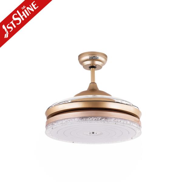 Fã de teto dobrável do abajur acrílico invisível com luz de Dimmable