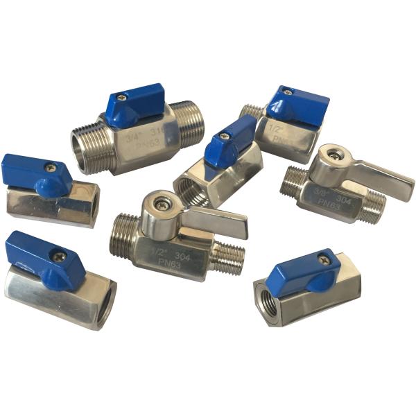 мужчина шарикового клапана 2/1,3/4,1 дюймов мини и ручка -20℃ внешней нарезки голубая | 200℃, ВОГ 1000