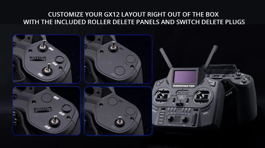 RadioMaster GX12 Dual-Band Gemini-X Radio Controller M2 ELRS Remote Control Transmitter RC Drone FPV Flight Controller Parts