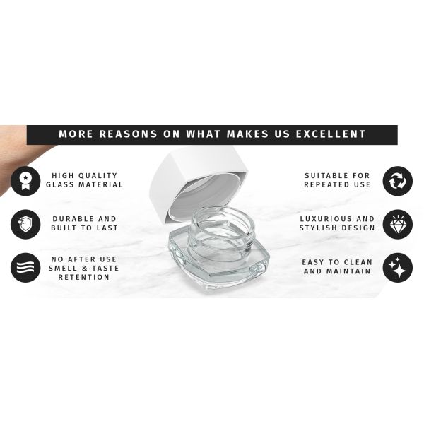 Custom Printing 3ml 5ml 7ml 9ml Triangle Clear Concentrate Oil Jar Small Concentrate Childproof Glass Jar With Lid Packaging Child Resistant Concentrate Glass Jar Mini Cream Bottles Cosmetic
