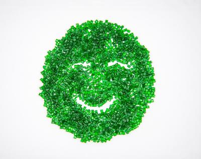 Green Recycled PET Granules GRS Certified PCR Plastic Recycled Raw Material Particles