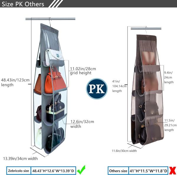 PURSE ORGANIZER - 2 PACK, PURSE HANGER、2024 MODEL、PURSE ORGANIZER FOR CLOSET、THICKEN METAL HOOKS,HAND BAG STORAGE