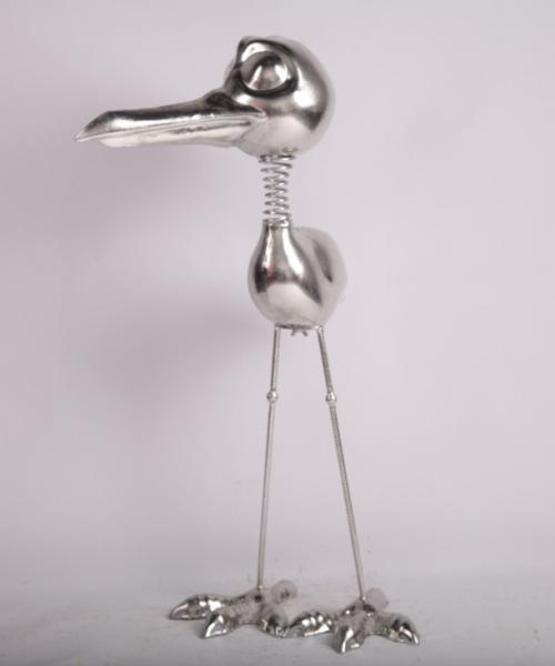 OEM Metal Bird Animal Garden Ornament Silver Indoor Decoration
