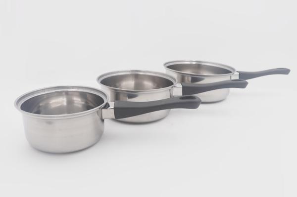 3pcs SKU cookware stainless steel saucepan with single handle european milk boiling pot