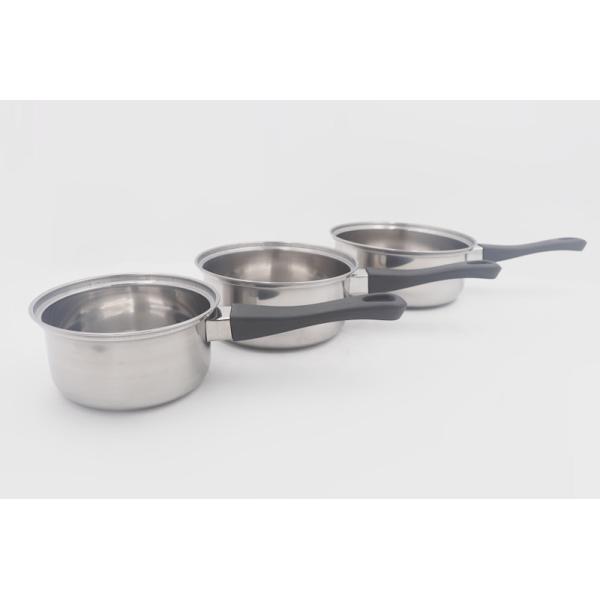Milk Boiling 0.4mm Stainless Steel Cooking Pot With Single Handle