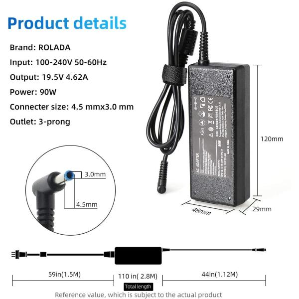 Factory OEM 19.5V 90W Laptop Charger for HP 90W 19.V 4.62A Laptop AC Adapter for HP Pavilion 14 PPP012D-S 709986-003 710413-001