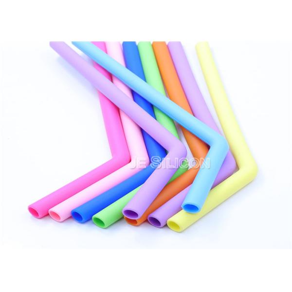 Safe Bubble Tea Straws With Brush , Silicone Boba Straws No Rubber Taste