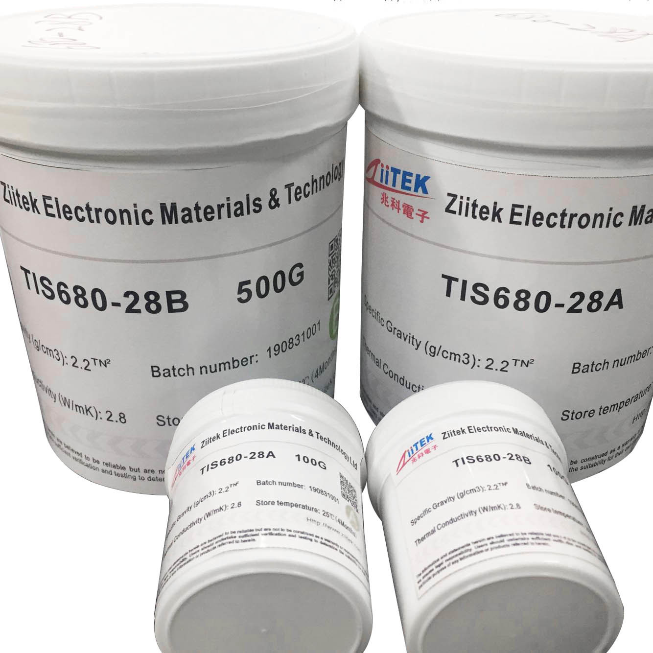 TIS680-28AB Silica Gel Thermal-Conducting Potting Compound Two Component Offering Flexibility Elasticity And Heat Transfer For Electronics