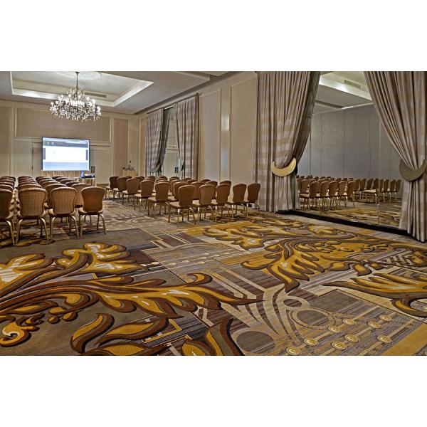 Custom Designed Silk Wool Nylon Broadloom Carpets for Banquet Halls in Abstract Pattern