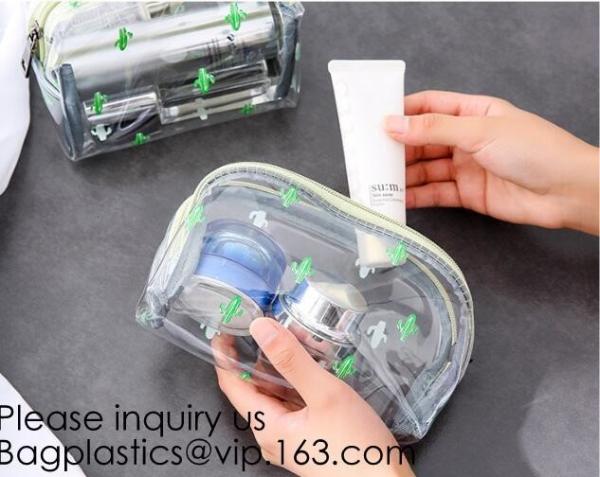 Custom Printing Recycled Soft Pvc Zipper Cosmetic Pouch,Transparent Customer Design PVC Cosmetic Pouch, bagease, bagplas