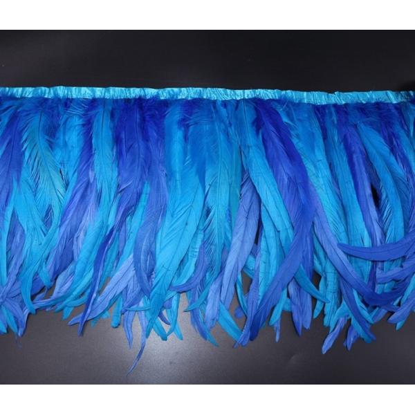 Eventos de la fiesta de 10-12 pulgadas Cock Coque plumas Fringe Trim con cintas de cinta de satén