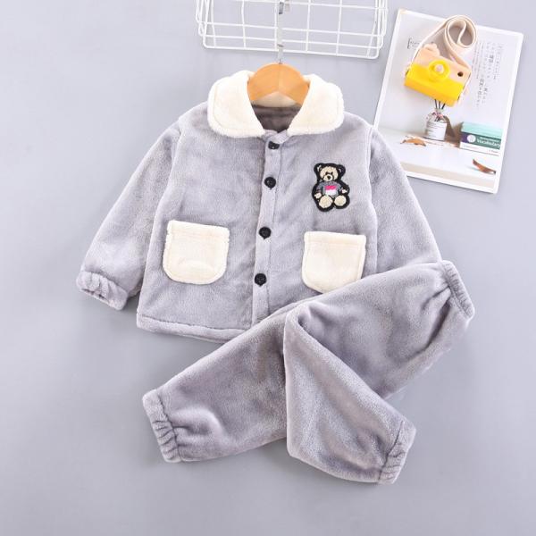 os pijamas de S de 0.8M Flannel Khaki Children ' ajustam os amigos que das crianças os Pyjamas dirigem o desgaste