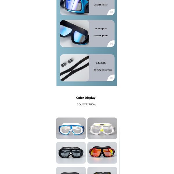 Factory Direct Delivery of Customizable Waterproof and Anti-fog Silicone PC Adult Swimming Goggles